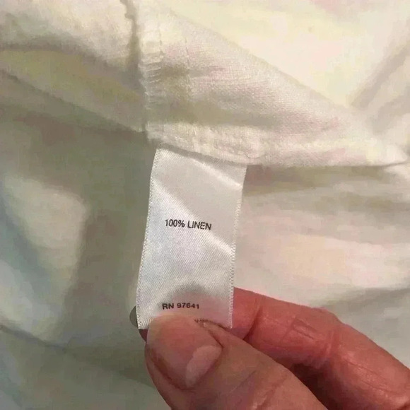 Pure Jill Linen Women’s XLP White Linen Open Front Blazer Jacket Pockets - Picture 2 of 6